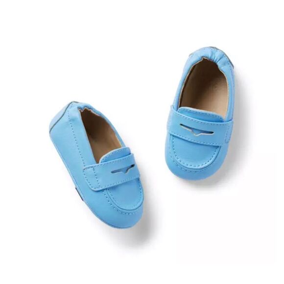 Janie & Jack Baby Penny Loafer in Blue Sky Size 3/6 Months - Picture 1 of 5